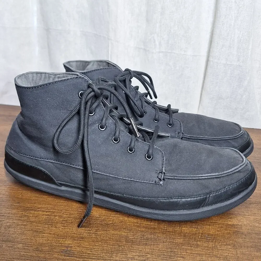 Olukai Nalukai Kappa boots mens 11.5 canvas Hightop shoes black chukka boots